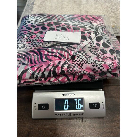 Simply Basic NWT Mock Wrap Scrub Top Pink Zebra Polka Dot Print Sz 2X - Picture 10 of 10